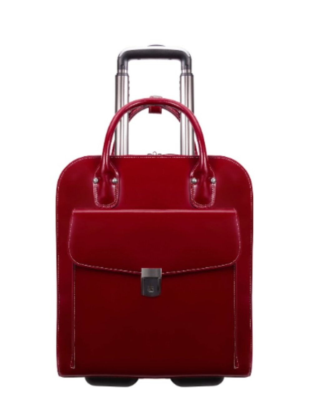 NEW Burgundy Leather Business/Laptop Bag w/Detachable Wheels